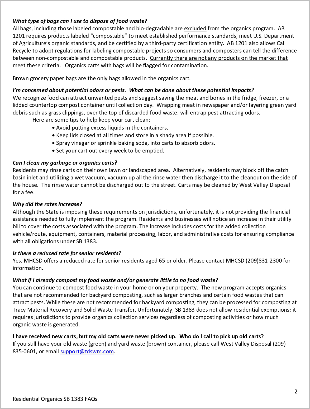SB 1383 Short Lived Climate Pollutants – part2